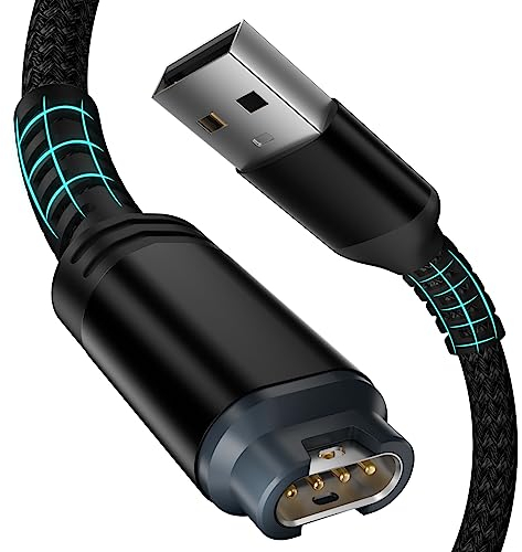 Ladekabel für Garmin Fenix 7 7S 7X Pro Plus 6 6S 6X 6X 5 5S 5X Plus, Nylon Schnellladekabel 1.2M ladegerät für Forerunner 245 735 935 955 45,Vivoactive 3 4 4S,Approach S40 S60 G12 S12 S42 Venu 2S 2 SQ