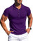 Muskel-Poloshirts für Herren, schmale Passform, kurzärmelig, Golf-Shirts, Herren, trockene Passform, leger, stilvolle Kleidung, Violett, Mittel