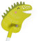 FOLDZILLA Steckenpferd aus Pappe 115 x 40 x 25 cm Hobbyhorse Stockpferd - Dino Stegosaurus