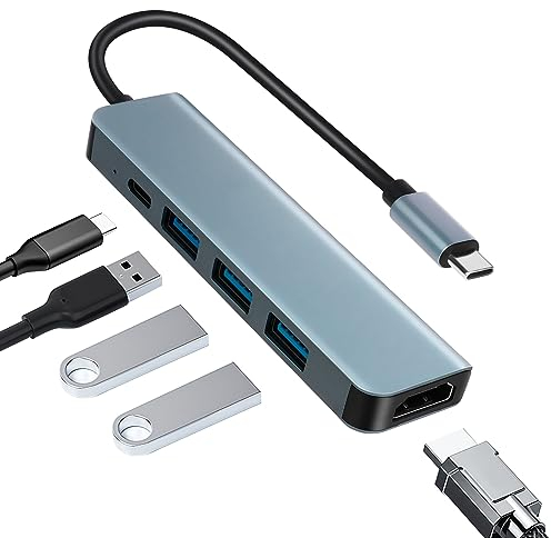 AXFEE USB C Hub, USB C HUB 5-in-1 mit PD 100W, HDMI, USB A 3.0, Multiport Hub USB C kompatibel mit MacBook Pro/Air, iPad Pro/Air, Surface Pro/Go, Galaxy Tab, Galaxy S23/S22, usw.