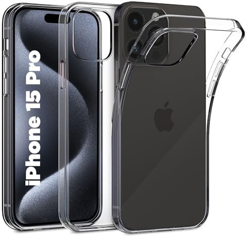 Clear Case For Apple iPhone 15 Pro 6.1'' Silicone Case Soft Gel Transparent Phone Cover For iPhone 15 Pro (iPhone 15 Pro 6.1'')