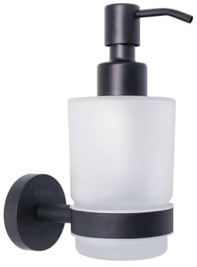 kielle Oudee - Seifenspender mit Halter, Glas matt/schwarz matt 40102004