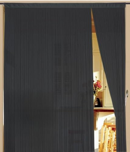 Kaikoon Fadenvorhang Grau 150 cm x 700 cm (BxH) Raumteiler & Türvorhang