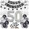 Silber Luftballon 50. Geburtstag Deko - Schwarz Silber Dekoration für Frau Mann - 50 Jahre Geburtstagsdeko - Party Ballons