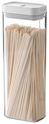 Greyoe 30 cm de altura para espaguetis, tarros de almacenamiento con tapa, herméticos, para pasta, cereales, aperitivos, azúcar, espaguetis, pasta, cereales, recipientes sellados
