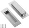 YEYIT 2 Pcs Concealed Embedded Flush Sliding Door Pull Handles,Stainless Steel Hidden Door Handle with Hidden Screws,Hidden Pull Handle for Drawer,Wardrobe and Cabinet Drawer Finger Handle Rectangle