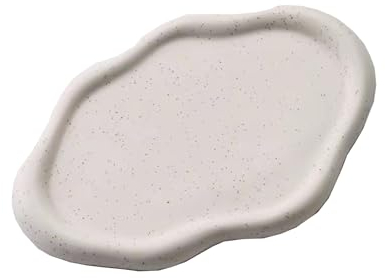 JHXhhthongtong Wolkenförmige Keramikplatte Dessertplatte Dekorationsplatte Obstplatte für Ring Uhren Schlüssel Ohrringe Halsketten, Schmuck Tablett Wolke Schmucktablett Weiß Dekor Eingang Wohnkultur