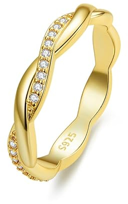 Vergoldeter X-Ring mit simuliertem Diamant-CZ-Criss-Cross-Ring für Frauen. Verschönern Sie den Ehering
