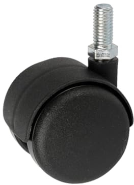 Möbelrad Durchmesser 50mm/40kg, Gewinde M10 | Möbelrad | Räder für Möbel, Bürostuhl, Beistellbett, Schreibtischstuhl, Hocker | Stuhl-Rad | Schwarz