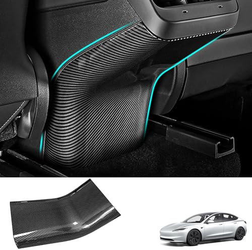TOPABYTE Rear Anti Kick Cover Protector Trim for Tesla Model 3 2017-2023 Model Y 2020-2024 Rear Air Condition Vent Outlet Anti Kick Trim Cover AC Vent Lower Anti-Dirty Panel Decorative Cover Protector