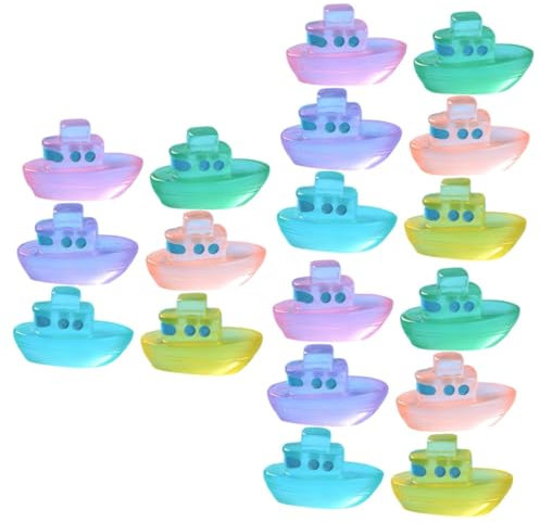 CAXUSD 3 Sets Realistische Miniatur-Boot-Ornament Aus Kunstharz Boot-Dekorationen Für Aquarium Und Garten 6 Stück X 3
