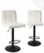 KAYELLES Lot de 2 chaises de Bar tabourets, siège Tissu Bouclette Blanc Haut Dossier matelassé et rembourré, Hauteur réglable, pivotant 360°, Repose-Pieds, Pied Noir Sivan (Blanc Noir)