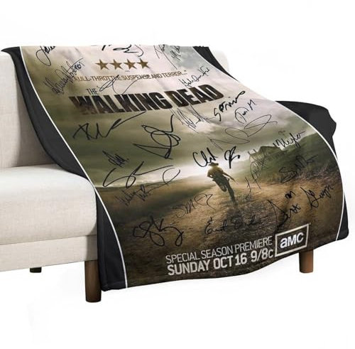 YSGRINNM The Walking Dead, Poster-Decke, weiches Flanell, Einzeldecke, Überwurf, Wohnzimmer, Sofa, warme Decke, Familie für Zimmer, Büro, 80 x 100 cm