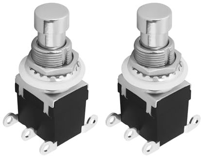 Create idea 2pcs Interrupteurs à Pédale Effet pour Guitare électrique de Rechange pour Dérivation ON/ON 6 Broches DPDT Interrupteur à Pied à Verrouillage AC 250 V/2 A 125 V/4 A