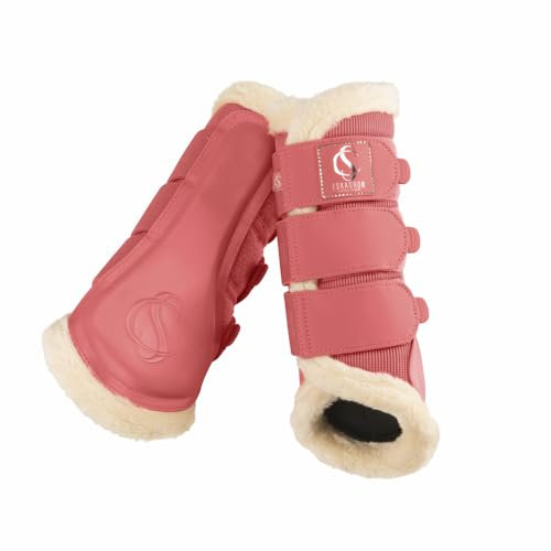 Eskadron Gamaschen Pferdegamaschen Mesh Fauxfur Classic Sports, Farbe:Coral Blossom, Größe:M