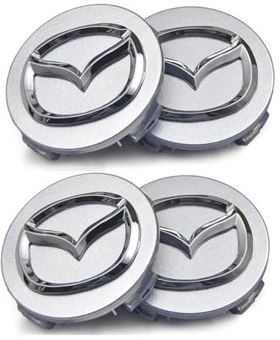 4 Stück Auto Nabenkappen für Mazda MX5 60mm,Radnaben Ersatzrad Abdeckungen Felgendeckel Radnabenabdeckung Radmutterkappen Wasserdicht Felgen Zubehör