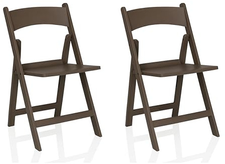 hjh LIVING 2er Pack Campingstuhl für Indoor- und Outdoor, Braun | klappbar, platzsparend, stapelbar, Gartenstuhl/Faltstuhl
