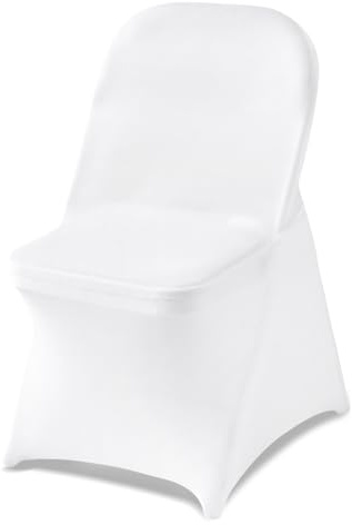 VEVOR 150 Pcs White Chair Covers, Polyester Spandex Chair Cover, Stretch Slipcovers for Wedding Party Dining Banquet Flat-Front Chair Covers, Fits Chair Measures up to 17.72 x 18.11 x 30.31 inch