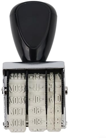 Manueller Datumsstempel mit verstellbarem Kalender für Büro, Schule und Zuhause, weiße Farbe, klarer Aufdruck von 2020 bis 2031