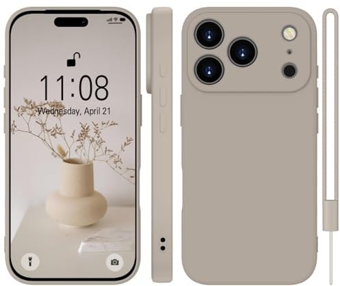 WXX für iPhone 17 Pro Max Hülle Silikon Case, Handyhülle für iPhone 17 pro max Dünn Slim mit Microfiber, Kratzfeste Rundumschutz Case Hülle für iPhone 17 Pro Max 6.9'' Titanium Grau