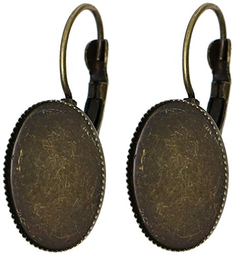 SiAura Material ® - 6X Ohrring Rohling, Cabochon, Fassung 13 x 18 mm