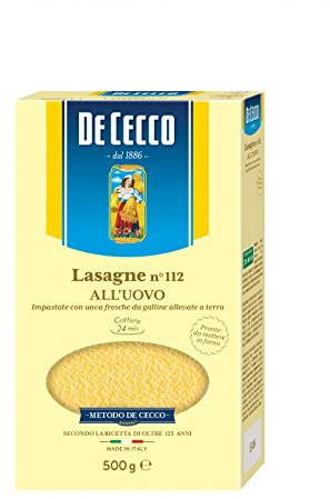 10x Pasta De Cecco 100% Italienisch Lasagne all'uovo n. 112 Nudeln mit ei 500g