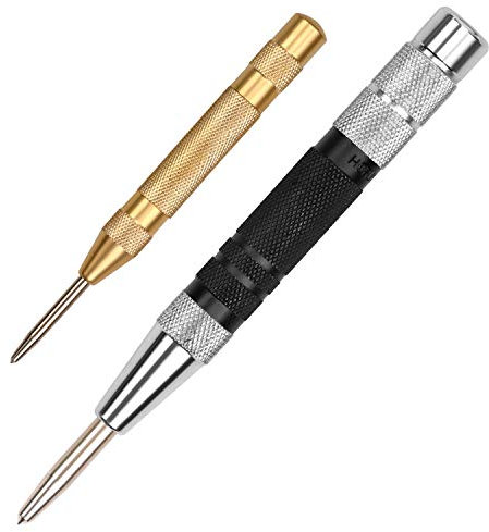 HORUSDY 2-Pack Super Strong 6 Automatic Centre Hole Punch, Adjustable Impact, Center Punch