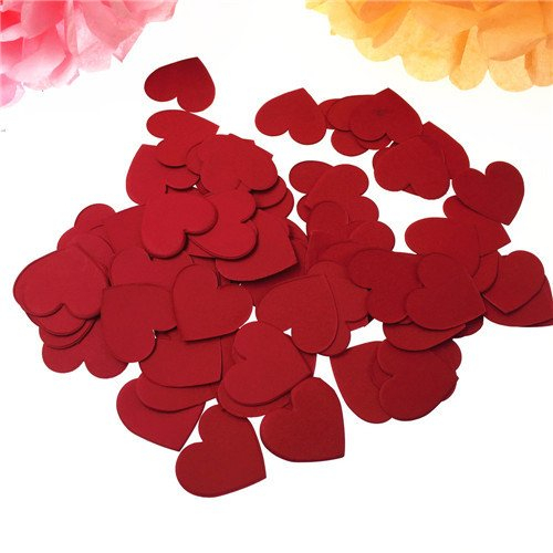 1 Zoll 100 Stück Papier Konfetti Herz Hochzeit Geburtstagsfeier Deko Valentinstag Hochzeit Party Tisch Dekorationen(Rot)