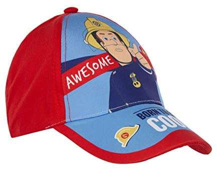 Feuerwehrmann Sam Cap für Jungen mit Fotodruck und Klettverschluss Hellblau 54