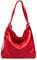 Caspar 2in1 Große Leder Rucksack Schultertasche XL Elegante Damen Handtasche - PREMIUM LINE - Modell No.786 - Made in Italy, Farbe:rot, Accessoires:One Size