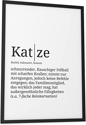 Papierschmiede® Definition: Katze, 30x40 cm, Poster für Wohnzimmer, Schlafzimmer, Küche, Esszimmer, Wandbild Geschenk Wanddeko - ohne Rahmen