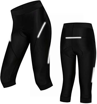 JPOJPO Damen Fahrradhose mit 5D-Gel-Polsterung, Radunterwäsche, Sporthose, reflektierend, S-3XL