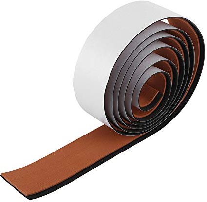 Aramox Tappetino per Barca, 240 * 5,8 * 0,6 cm/94,5 * 2,3 * 0,2 Pollici Eva Foam Marine Boat Flooring Mat Decorazione Antiscivolo autoadesiva Finta per Yacht in Teak