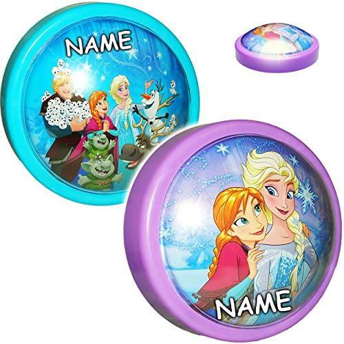 alles-meine.de GmbH LED Nachtlicht - die Eiskönigin - Frozen - rot - inkl. Name - Batterie betrieben - Schlummerlicht/magisches Licht - zum Drücken - Touch - Baby/Wand - ..