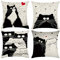 COWORK-UP 4er Set kissenbezüge 45x45cm Kissenbezug Niedliche Katzen Deko kissenhüllen für Schlafzimmer Wohnzimmer Büro Garten Sofa, Baumwolle Leinen Zierkissenbezug mit unsichtbarem Reißverschluß