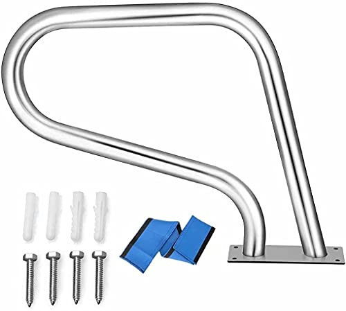 Rampe d'escalier de Piscine Mains courantes de sécurité pour Piscine, Acier Inoxydable avec Base à Montage Rapide Piscine Parfaite, échelles de Piscine, entrée en Pente, Parc Aquatique