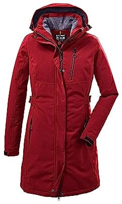 killtec Damen Funktionsparka/Parka mit abzippbarer Kapuze KOW 165 WMN PRK, rot, 46, 37726-000