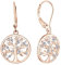 JO WISDOM Orecchini Albero Della Vita Argento 925 Donna con AAA Zirconia Cubica con Placcato oro Rosa
