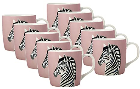 10er SET Maxwell & Williams Becher Zebra PETE CROMER Geschenkbox, Porzellan, DX0913