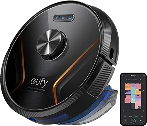 eufy by Anker, RoboVac X8 Hybrid, Robot Vacuum Cleaner with Mop and iPath Laser Navigation, Twin-Turbine Technology Generates 2000Pa x2 Suction, AI. Map 2.0 Technology, Wi-Fi(Renewed)
