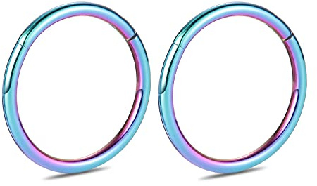 hengkaixuan 8G / 10G / 12G / 14G / 16G / 18G / 20G G23 Titan Gelenkte Segmentohrringe Knorpel Helix Lippe Tragus Nasenring Reifenschläfer Körper Piercing 2 PCS