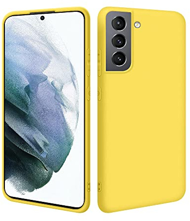 HSP Hülle für Samsung Galaxy S22 5G, Silikon Handyhülle, Dünn Case, Gelb | Kameraschutz, matt, passgenaue Aussparungen, erhöhte Ränder, Handy Schutzhülle, Silikonhülle, Phone Cover, Silicone