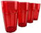Crown Supplies Pack of 4 Large Red Rocks Tumblers Polycarbonate Glasses Unbreakable & Stackable