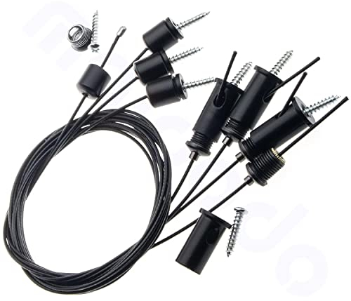 Hängende Aufhängung Befestigung Edelstahl Decke Ohrstecker Drahtseil für LED Panel Befestigungs (4 Stück-(Schwarz))