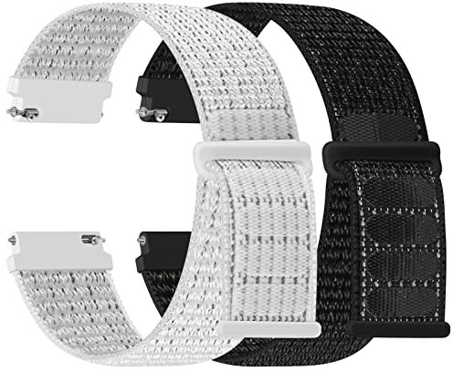 Huamanlou Nylon Watch Straps 16mm 18mm 20mm 22mm Quick Release Watchband for Men and Women, Adjustable Breathable Woven Sport Straps, 2 PACK