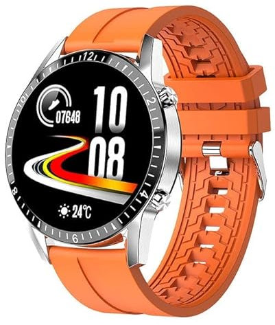 Smart Watch i9 Fitness Tracker, LCD Screen Smartwatch with Heart Rate and Sleep Monitor, IP67 Waterproof Activity Tracker with Pedometer, Fitness Watch for Android and iOS (Brown leather)