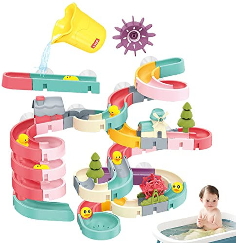 Komsoup Baignoire pour Enfants | Adorable Jouet Toboggan Canard Bain Pistes d'eau pour Enfants - Toboggan interactif Pistes Eau Jouets Cadeaux d'été pour Les