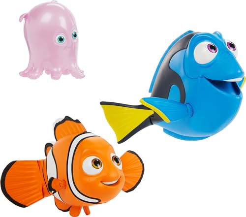 Mattel Disney Pixar Findet Nemo Actionfigur Geschichtenerzähler, 3 Stück, Nemo Dorie und Perle, bewegliches Filmspielzeug im Maßstab 10,2 cm