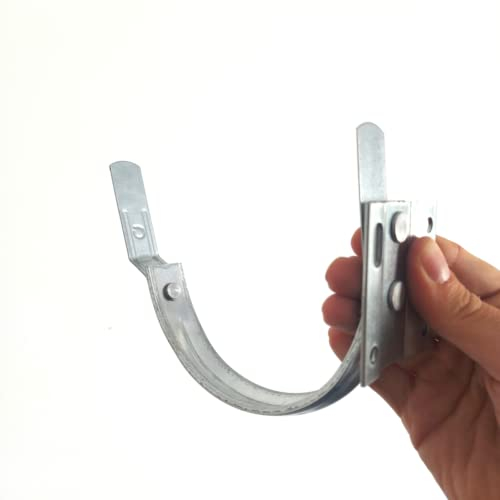 Dachrinnenhalter mit 2 Federn für halbrunde Rinne - Verzinkt Dachrinnenhalter - Passend für Rinnenhaltern Stumpfhaken - Rinnenhalter Größe 7tlg./280 125mm