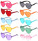 ZCOINS 10 Herz Sonnenbrille Partybrille, Hippie Brille, Randlos Buntes Herz Brille für Geburtstagsfeier Kostüm Konzert Photobooth für Kinder und Erwachsene